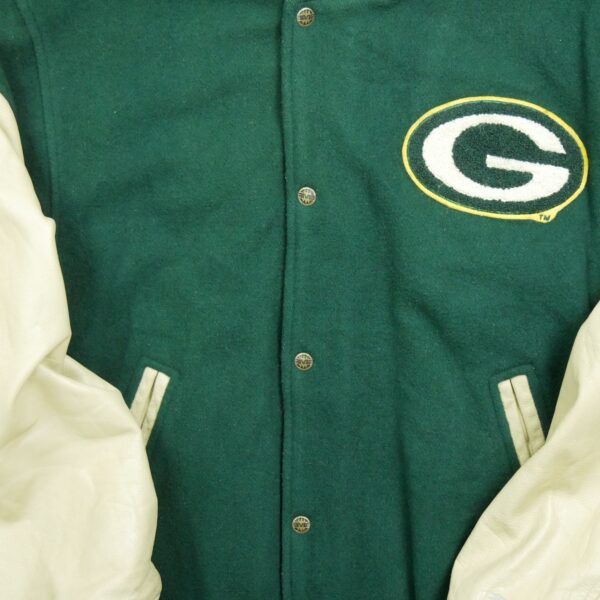 Veste en cuir homme manches longues vert NFL Team Apparel Col Rond Equipe Green Bay Packers QWE1198