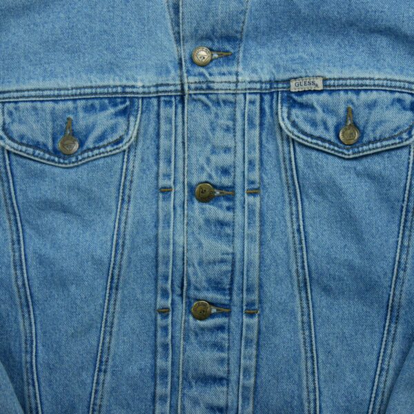 Veste en jean homme manches longues bleu clair Guess Motif en jeans Col Rond QWE3070