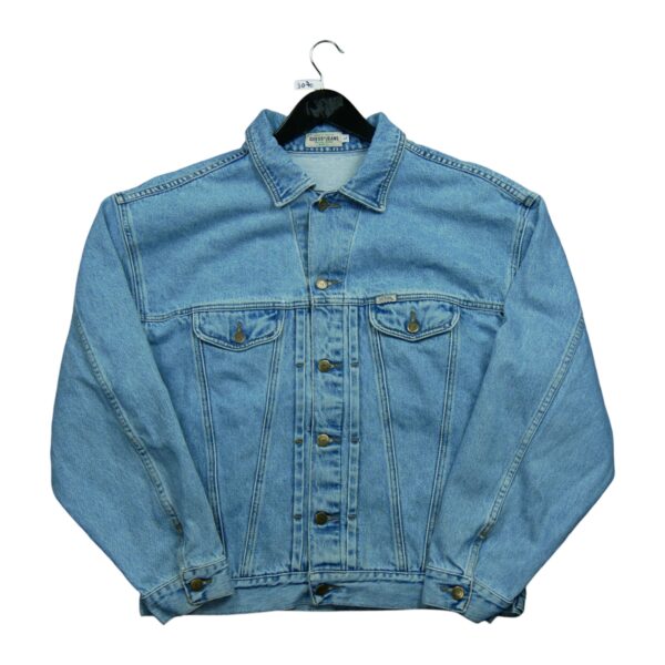 Veste en jean homme manches longues bleu clair Guess Motif en jeans Col Rond QWE3070