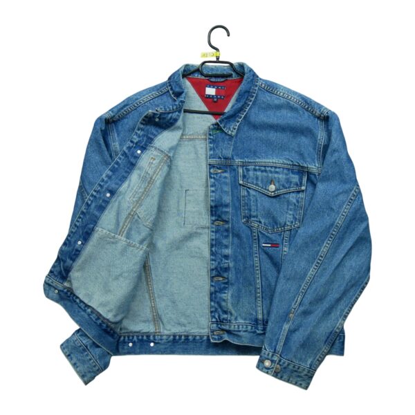 Veste en jean homme manches longues bleu Tommy Hilfiger Motif en jeans Col Harrington QWE1273