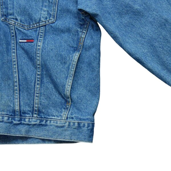 Veste en jean homme manches longues bleu Tommy Hilfiger Motif en jeans Col Harrington QWE1273