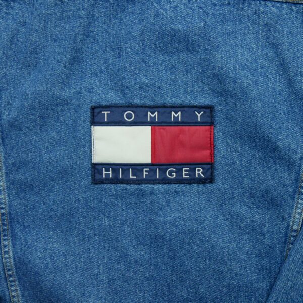 Veste en jean homme manches longues bleu Tommy Hilfiger Motif en jeans Col Harrington QWE1273