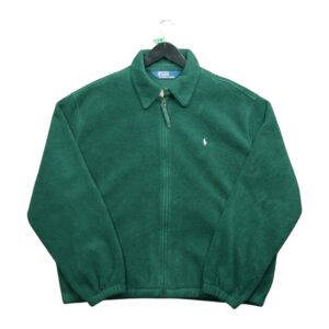 Veste polaires homme manches longues vert Polo Ralph Lauren Col Harrington QWE0105