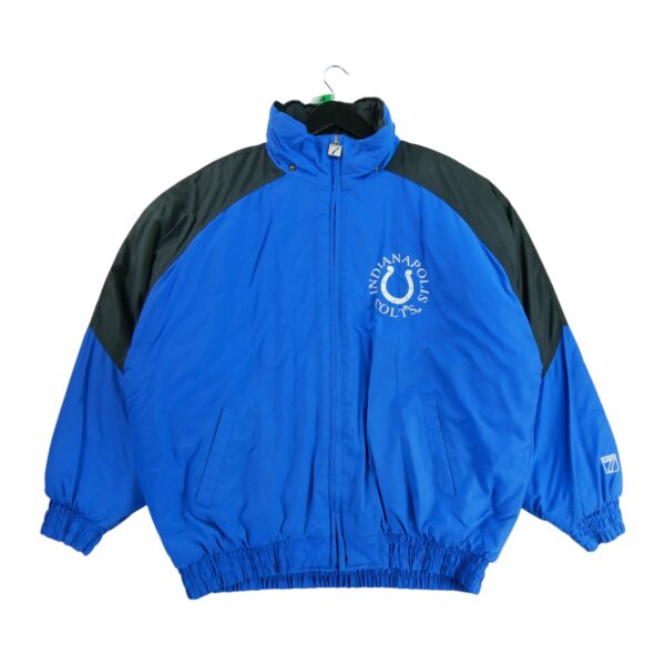 Blouson homme manches longues bleu Logo 7 Col Montant QWE0103