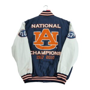 Blouson homme manches longues marine NFL Motif imprime Col Rond Equipe Auburn QWE2318