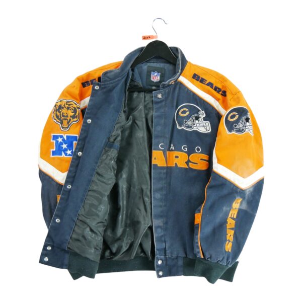 Blouson homme manches longues marine NFL Team Apparel Motif en jeans Col Montant Equipe Chicago Bears QWE2407