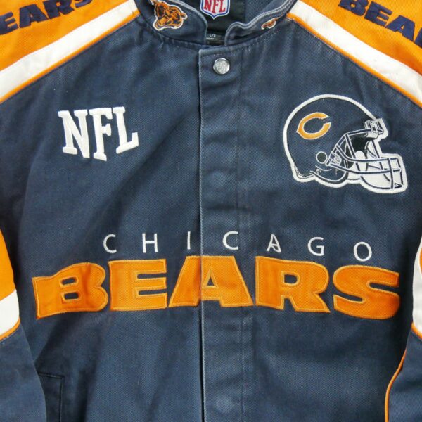 Blouson homme manches longues marine NFL Team Apparel Motif en jeans Col Montant Equipe Chicago Bears QWE2407