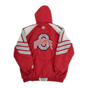 Blouson homme manches longues rouge Starter Col Montant Equipe Ohio State QWE1622