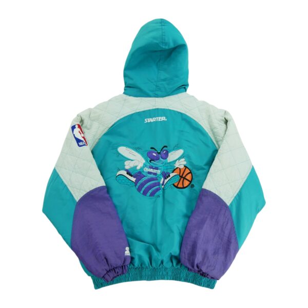 Blouson homme manches longues turquoise Starter Motif imprime Col Montant Equipe Hornets de Charlotte QWE2411