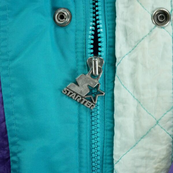 Blouson homme manches longues turquoise Starter Motif imprime Col Montant Equipe Hornets de Charlotte QWE2411