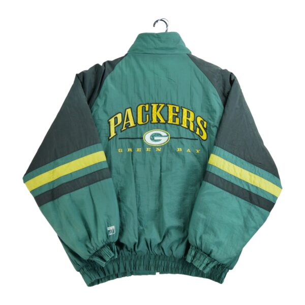 Blouson homme manches longues vert Logo 7 Col Montant Equipe Green Bay Packers QWE2190