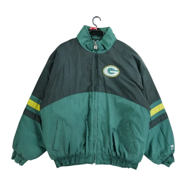 Blouson homme manches longues vert Logo 7 Col Montant Equipe Green Bay Packers QWE2190