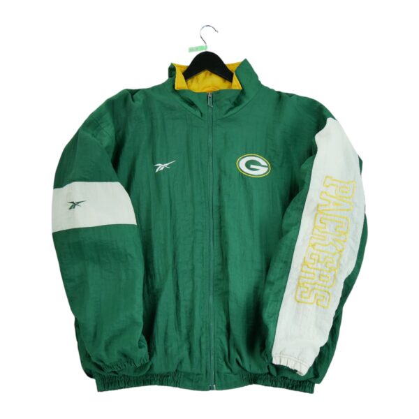 Blouson homme manches longues vert Reebok Col Montant Equipe Green Bay Packers WE0538