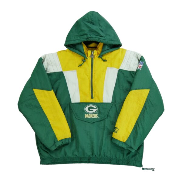 Blouson homme manches longues vert Starter Col Montant Equipe Green Bay Packers QWE1196