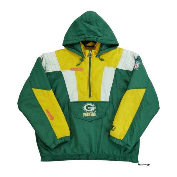 Blouson homme manches longues vert Starter Col Montant Equipe Green Bay Packers QWE1196