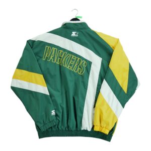 Coupe vent homme manches longues vert Starter Col Montant Equipe Green Bay Packers QWE0293