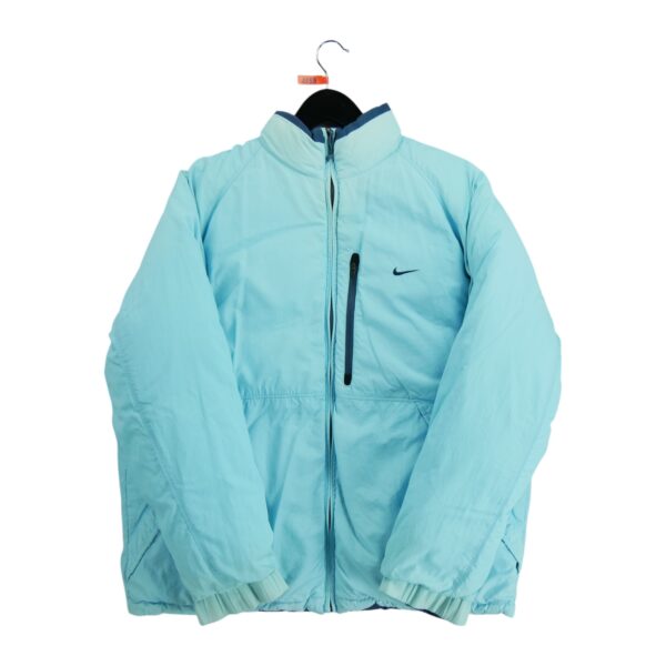 Doudoune homme manches longues bleu clair Nike Col Montant QWE2139