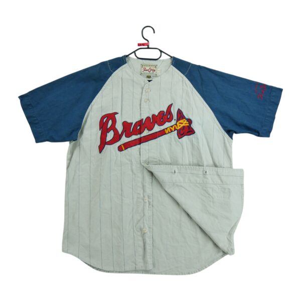 Maillot manches courtes homme gris MLB Equipe Atlanta Braves QWE2016