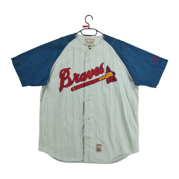 Maillot manches courtes homme gris MLB Equipe Atlanta Braves QWE2016