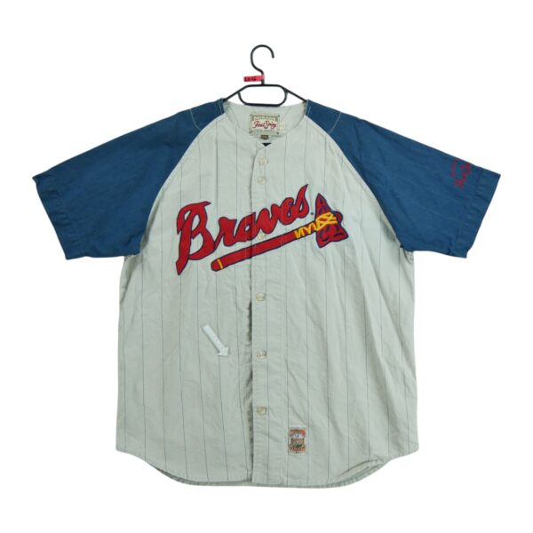 Maillot manches courtes homme gris MLB Equipe Atlanta Braves QWE2016