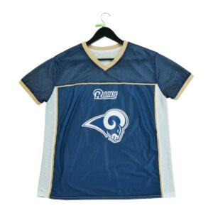 Maillot manches courtes homme marine NFL Equipe Los Angeles Rams QWE0548