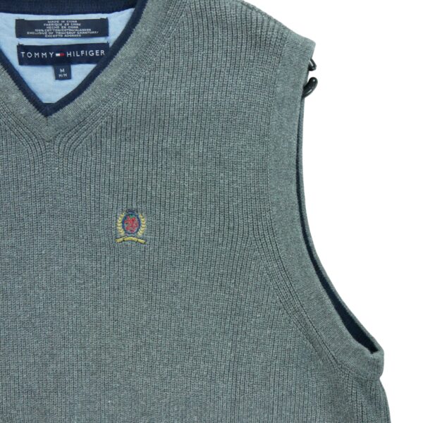 Pull homme sans manches gris Tommy Hilfiger Col V QWE2021