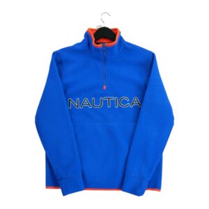 Pull polaires homme manches longues bleu Nautica Col Montant QWE3536