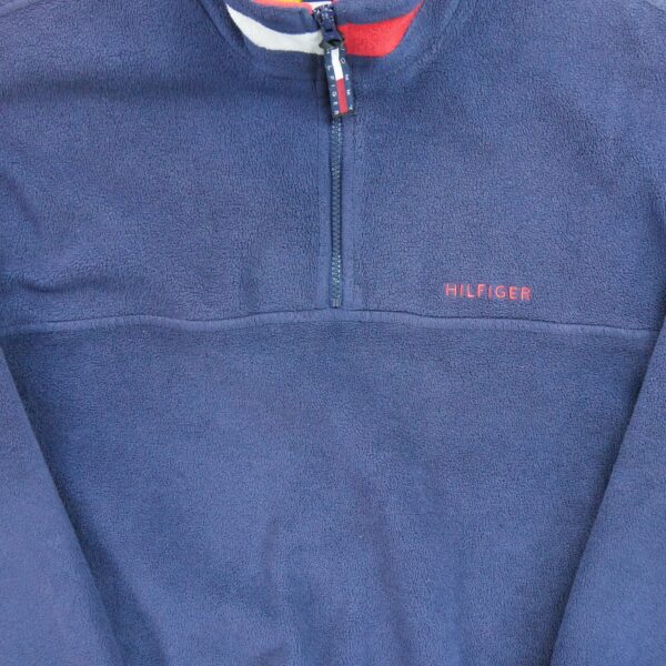 Pull polaires homme manches longues marine Tommy Hilfiger Col Montant QWE1326