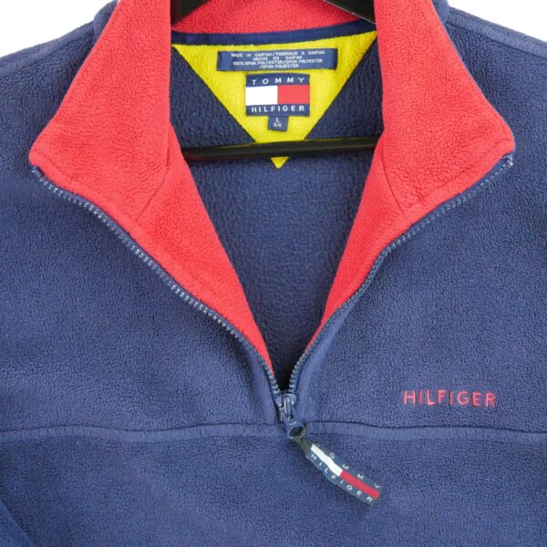 Pull polaires homme manches longues marine Tommy Hilfiger Col Montant QWE1326