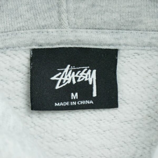 Sweat a capuche homme manches longues gris Stussy Motif imprime Col Rond QWE0174