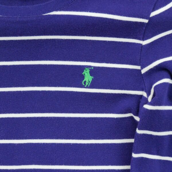 T shirt manches longues femme violet Polo Ralph Lauren Motif a rayures Col Rond QWE1312