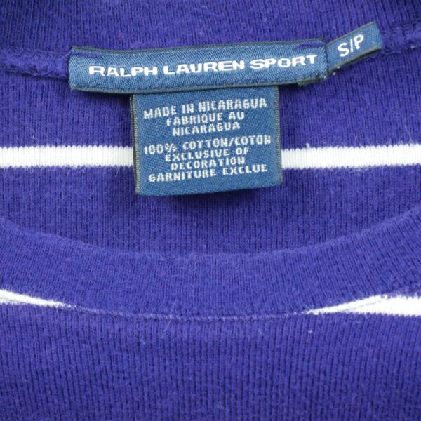 T shirt manches longues femme violet Polo Ralph Lauren Motif a rayures Col Rond QWE1312