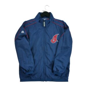 Veste legeres enfant manches longues marine Majestic Col Montant Equipe Cleveland Guardians QWE3279