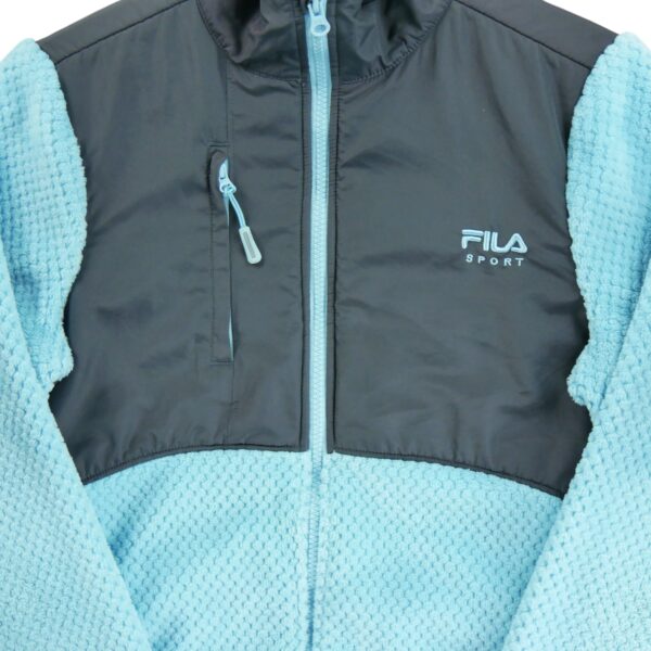 Veste polaires femme manches longues bleu clair Fila Col Montant QWE3804