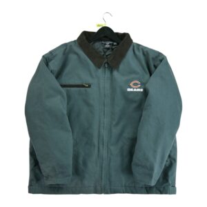 Blouson homme manches longues gris NFL Team Apparel Col Harrington Equipe Chicago Bears QWE1304