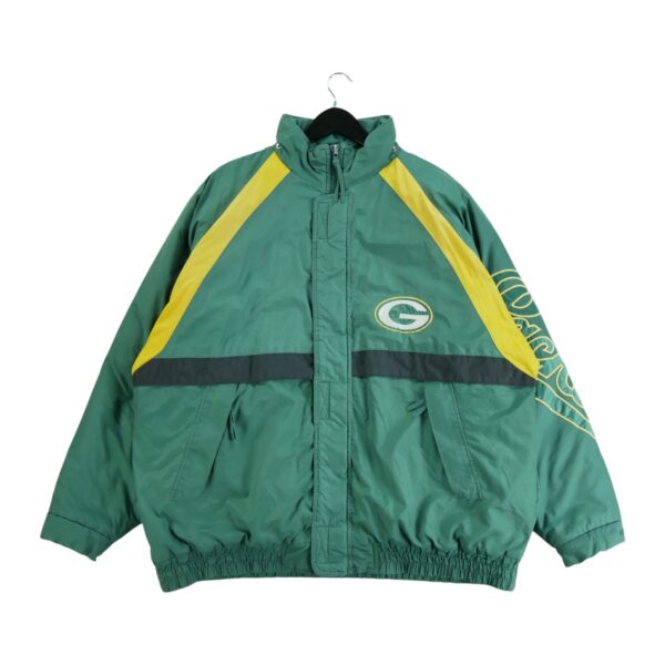 Blouson homme manches longues vert Logo 7 Col Montant Equipe Green Bay Packers QWE0191