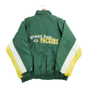 Blouson homme manches longues vert Logo 7 Col Montant Equipe Green Bay Packers QWE2405