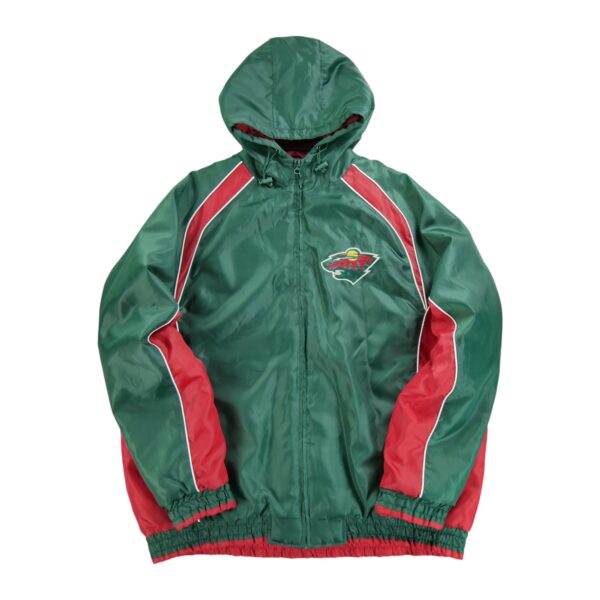 Blouson homme manches longues vert NHL Col Montant Equipe Minnesota Wild QWE2024