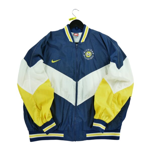 Coupe vent homme manches longues marine Nike Motif imprime Col Rond Equipe Michigan QWE1346