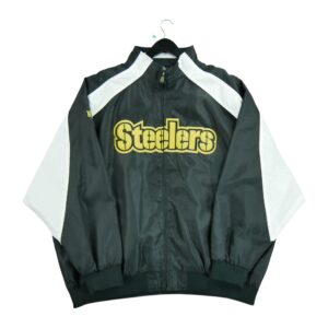 Coupe vent homme manches longues noir NFL Team Apparel Motif imprime Col Montant Equipe Pittsburgh Steelers QWE0078