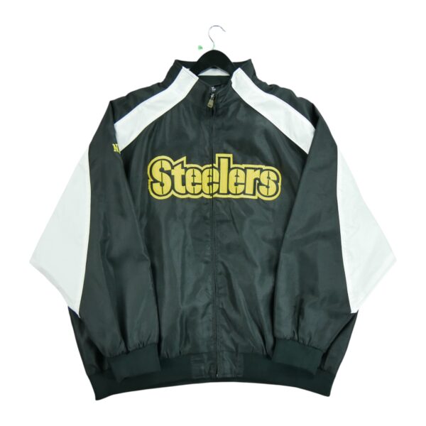 Coupe vent homme manches longues noir NFL Team Apparel Motif imprime Col Montant Equipe Pittsburgh Steelers QWE0078