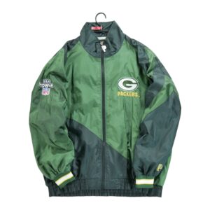 Coupe vent homme manches longues vert Pro Player Col Montant Equipe Green Bay Packers QWE2152