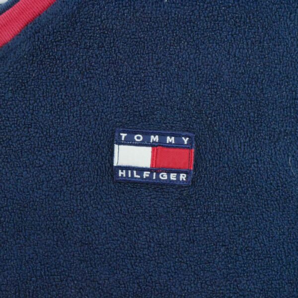 Pull polaires homme manches longues marine Tommy Hilfiger Col V QWE2009