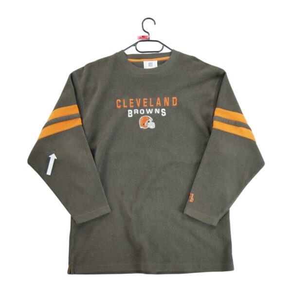 Pull polaires homme manches longues marron NFL Team Apparel Motif imprime Col Rond Equipe Cleveland Browns QWE2084