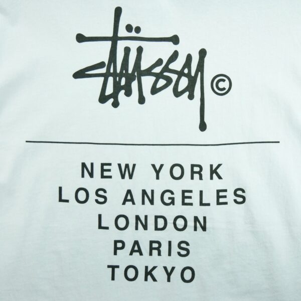 T shirt manches courtes homme blanc Stussy Motif imprime Col Rond QWE3177