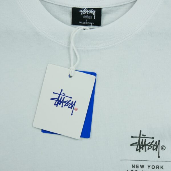 T shirt manches courtes homme blanc Stussy Motif imprime Col Rond QWE3177