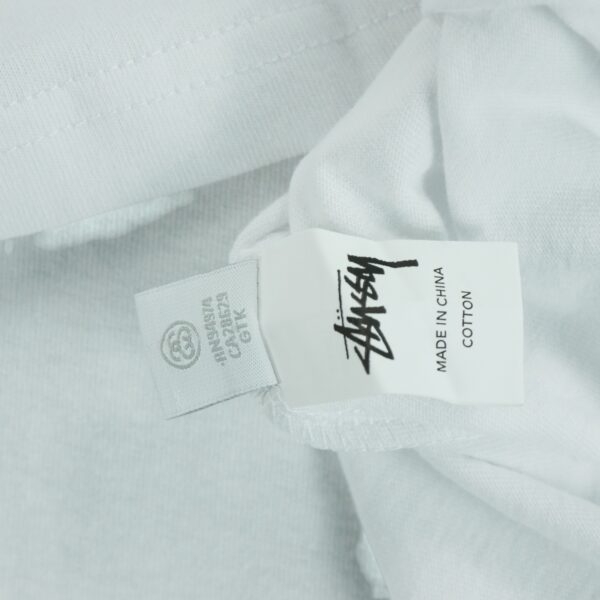 T shirt manches courtes homme blanc Stussy Motif imprime Col Rond QWE3177