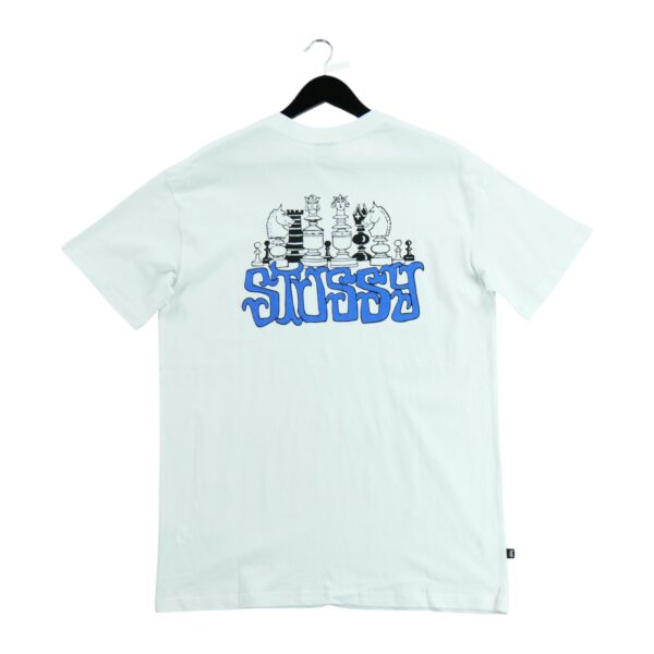 T shirt manches courtes homme blanc Stussy Motif imprime Col Rond QWE3183