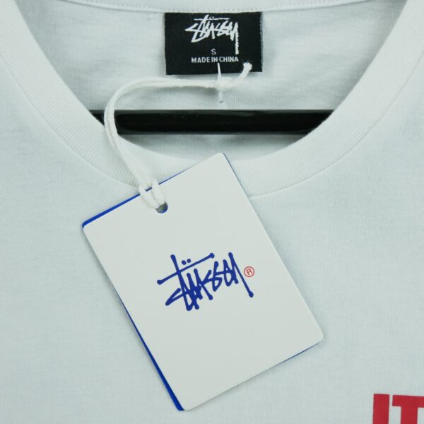 T shirt manches courtes homme blanc Stussy Motif imprime Col Rond QWE3274