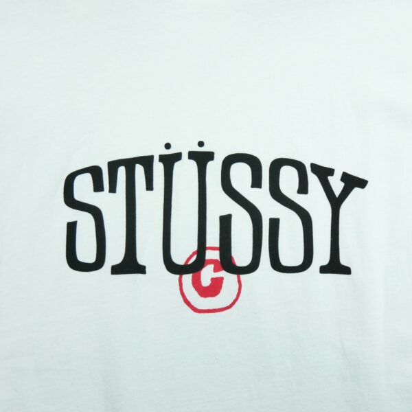 T shirt manches courtes homme blanc Stussy Motif imprime Col Rond QWE3776